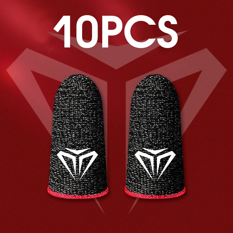 10pcs Mobile Game Fingertip Gloves For PUBG , Free fire Gamer Sweatproof Anti-slip Touch Screen Finger Sleeve Breathable Gaming Finger Cover