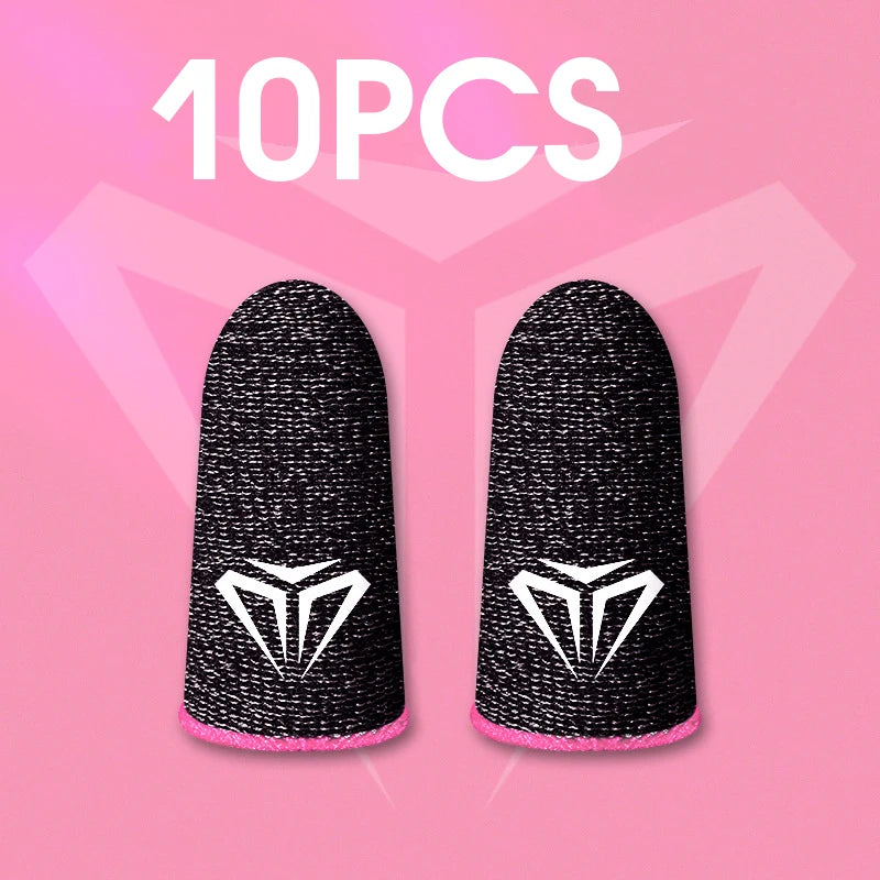 10pcs Mobile Game Fingertip Gloves For PUBG , Free fire Gamer Sweatproof Anti-slip Touch Screen Finger Sleeve Breathable Gaming Finger Cover