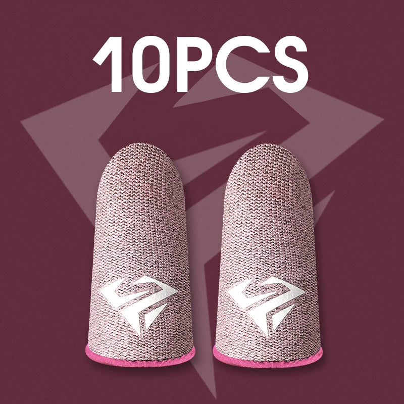 10pcs Mobile Game Fingertip Gloves For PUBG , Free fire Gamer Sweatproof Anti-slip Touch Screen Finger Sleeve Breathable Gaming Finger Cover