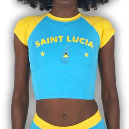 Casual T-shirt Crop Tops Graphic Embroidery