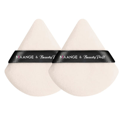 Set Maquillage 3 Pinceaux + 2 Houppettes Triangulaires – Correcteur, Fards à Paupières et Poudre