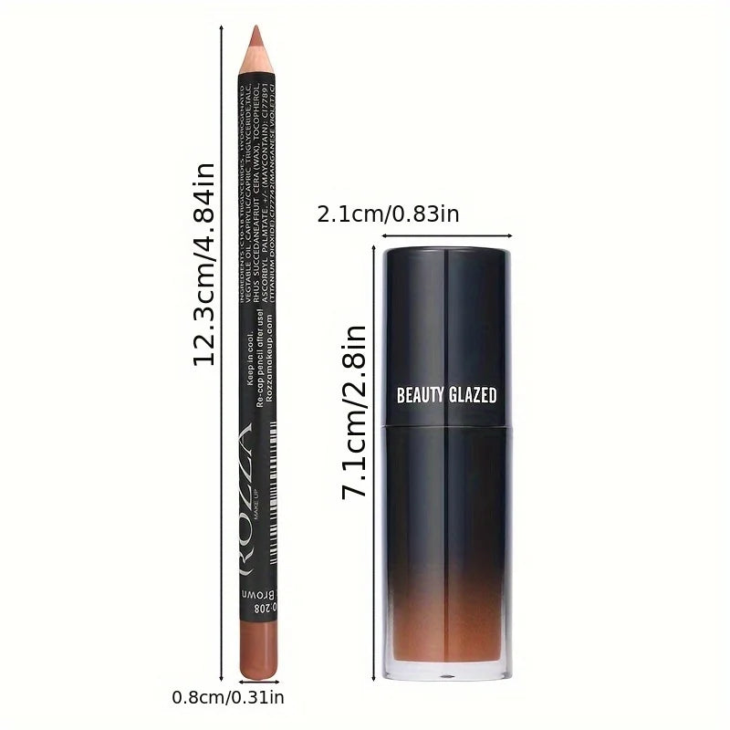 2pcs/Set Smooth Lip Liner+Lip Oil