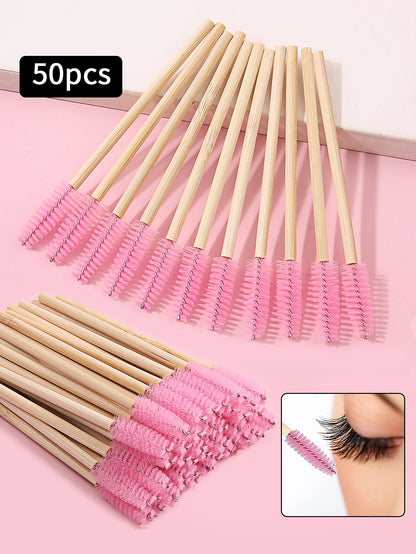 Brosses Cils & Sourcils en Bambou – Lot de 50