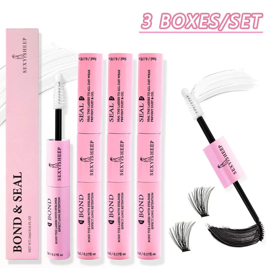 Colle et Scellant 2-en-1 pour Extensions de Cils Longue Tenue 48H