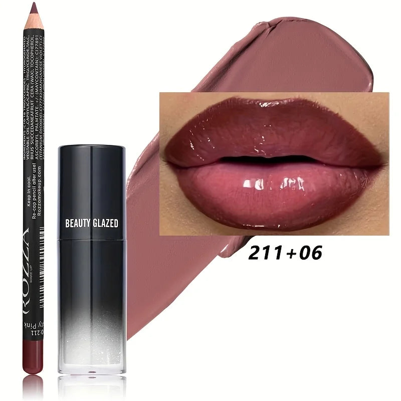 2pcs/Set Smooth Lip Liner+Lip Oil