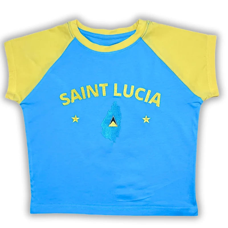 Casual T-shirt Crop Tops Graphic Embroidery