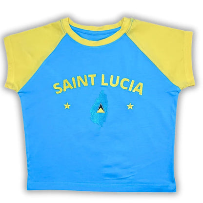 Casual T-shirt Crop Tops Graphic Embroidery