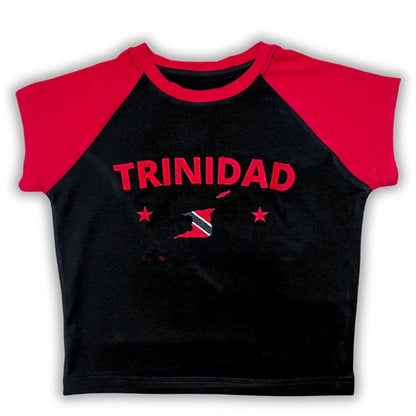 Casual T-shirt Crop Tops Graphic Embroidery