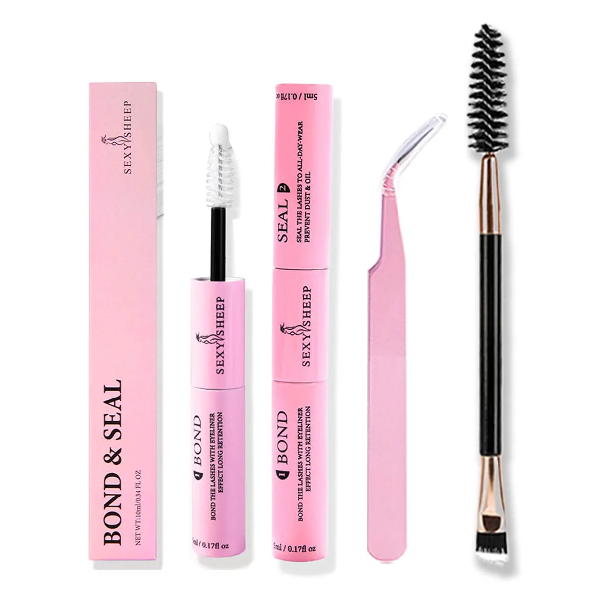 Colle et Scellant 2-en-1 pour Extensions de Cils Longue Tenue 48H