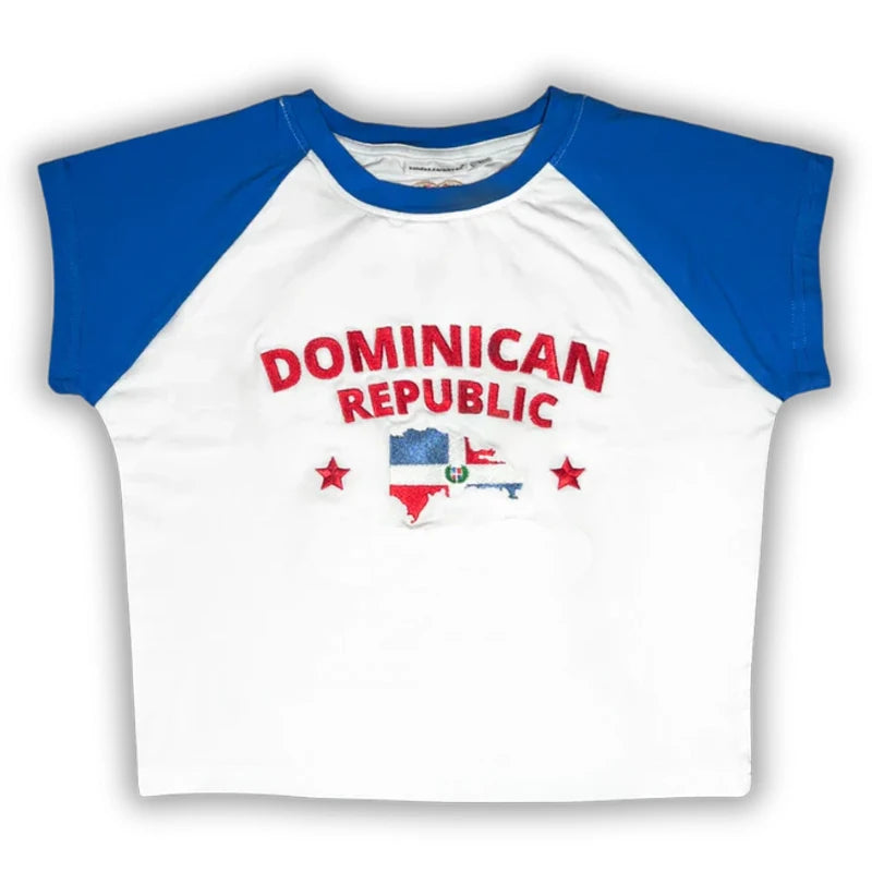 Casual T-shirt Crop Tops Graphic Embroidery