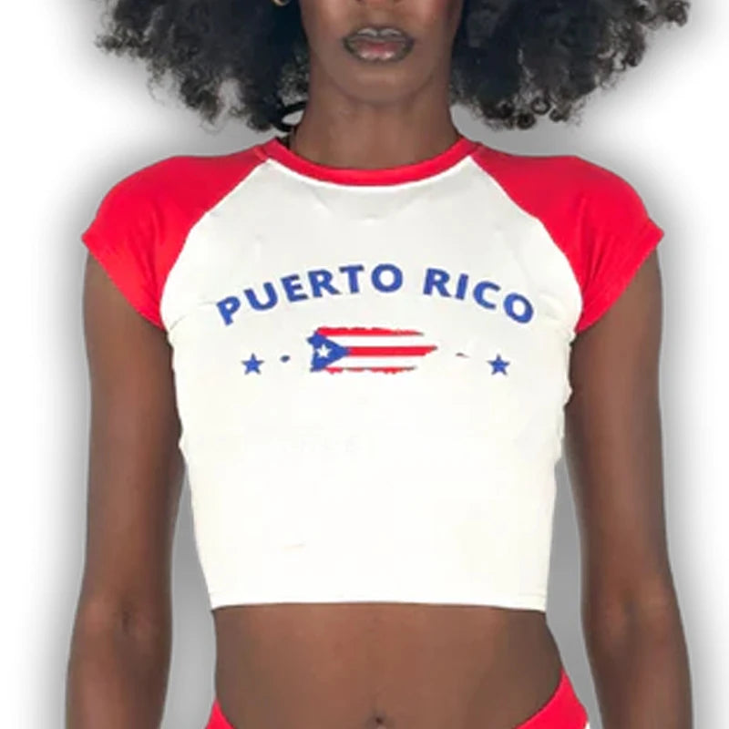 Casual T-shirt Crop Tops Graphic Embroidery