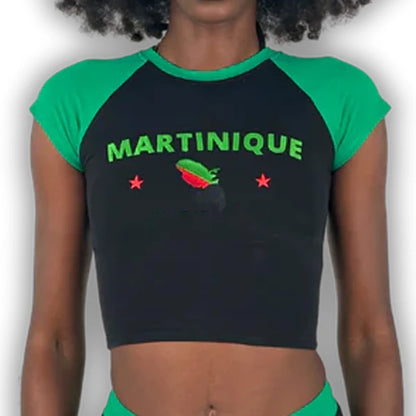 Casual T-shirt Crop Tops Graphic Embroidery