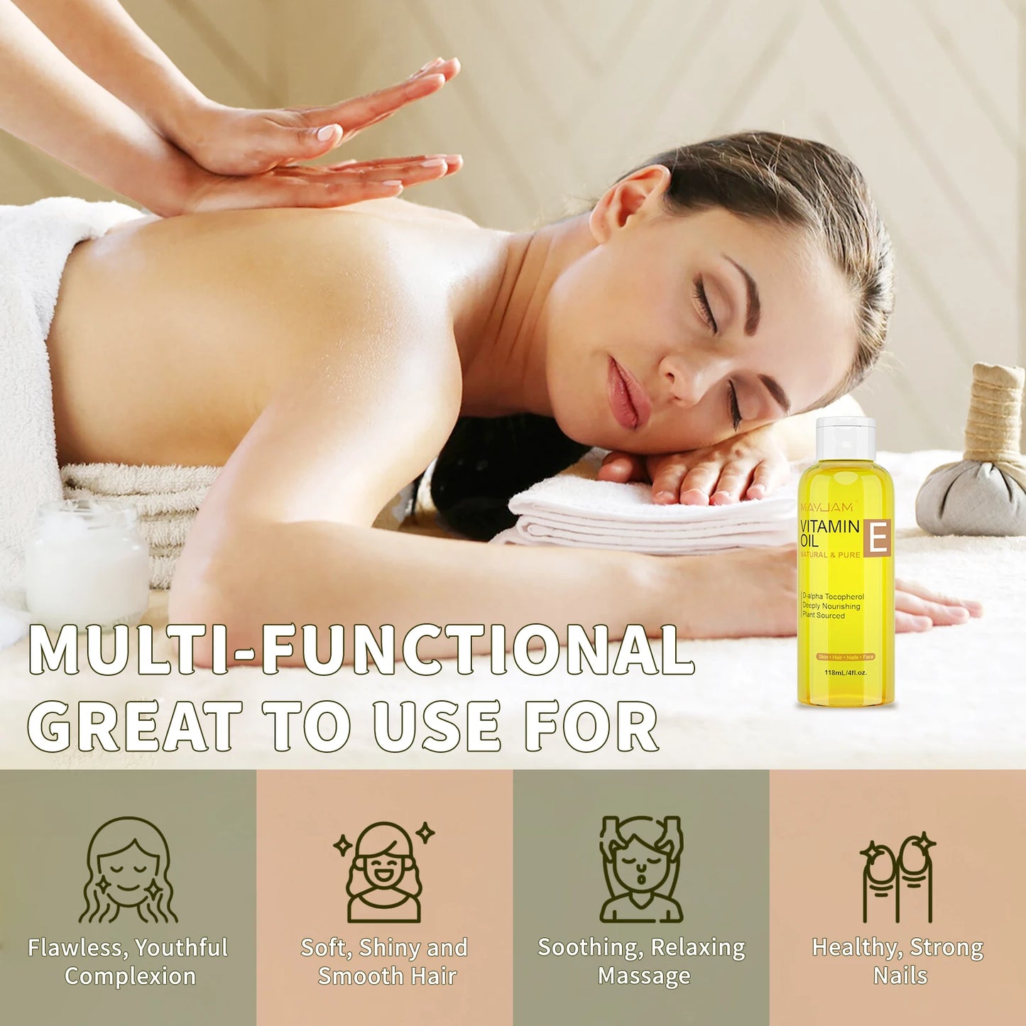 MAYJAM Huile de Vitamine E – Soin Visage Naturel