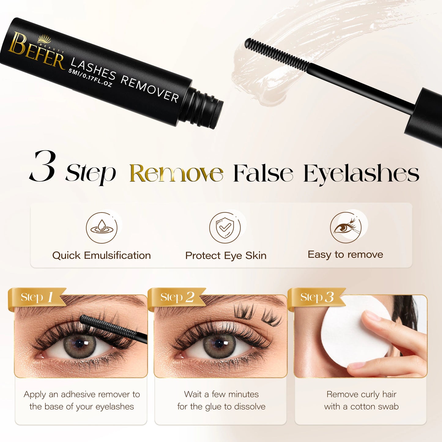 BEFER Colle Pro Cils + Démaquillant