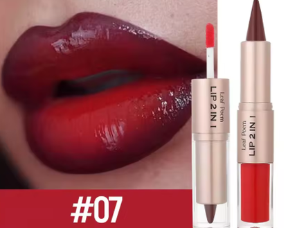 Crayon Lèvres Mat & Gloss Effet Miroir + waterproof