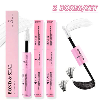 Colle et Scellant 2-en-1 pour Extensions de Cils Longue Tenue 48H
