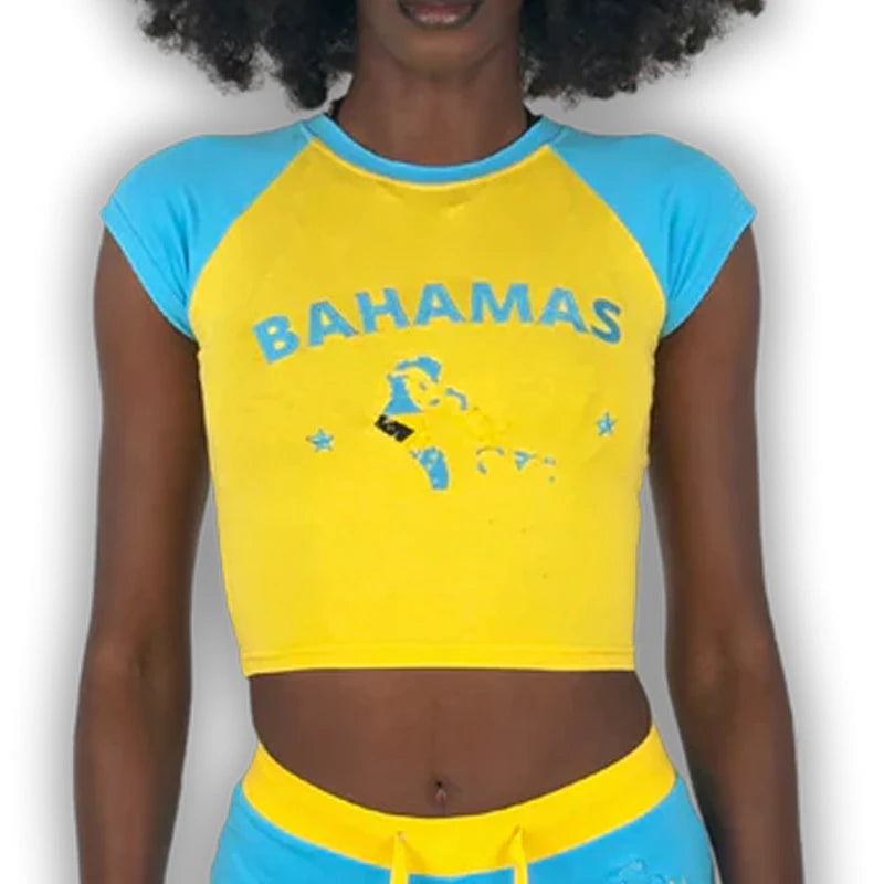 Casual T-shirt Crop Tops Graphic Embroidery
